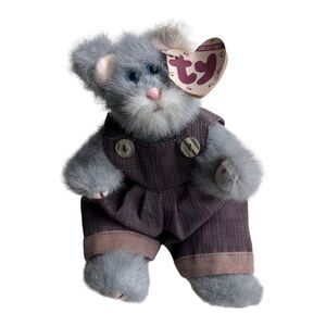 1993 TY Collectibles "Whiskers" Retired Gray Cat BB22 NWT🏷